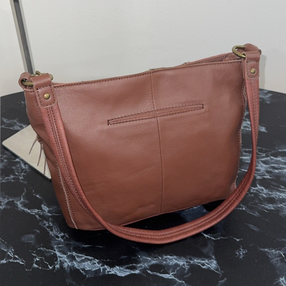 The SAK Brown Shoulder Bag Tote Multi-Patchwork Stud Indio Leather AUTHENTIC - Picture 9 of 13
